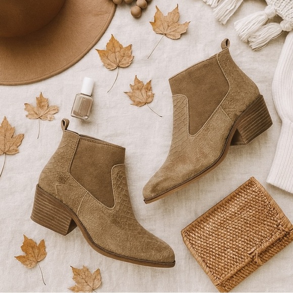 Crown Vintage giancita snakeskin printed leather ankle boot/ bootie ❤️ - Picture 1 of 8